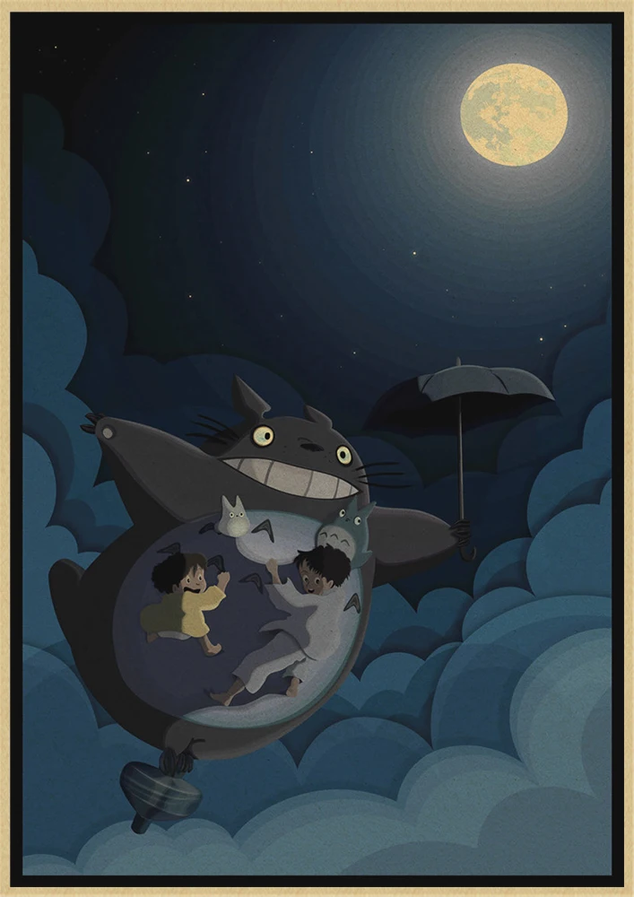 Хаяо Миядзаки мультфильм Tonari no Totoro ретро крафт-бумага плакат ВИНТАЖНЫЙ ПЛАКАТ украшение комнаты