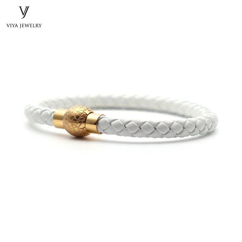 Colorful Braided leather bracelet With Magnet Lock Hardware Magnetic Closure Women Leather Bracelet Best Friendship Gift Has Box(97)