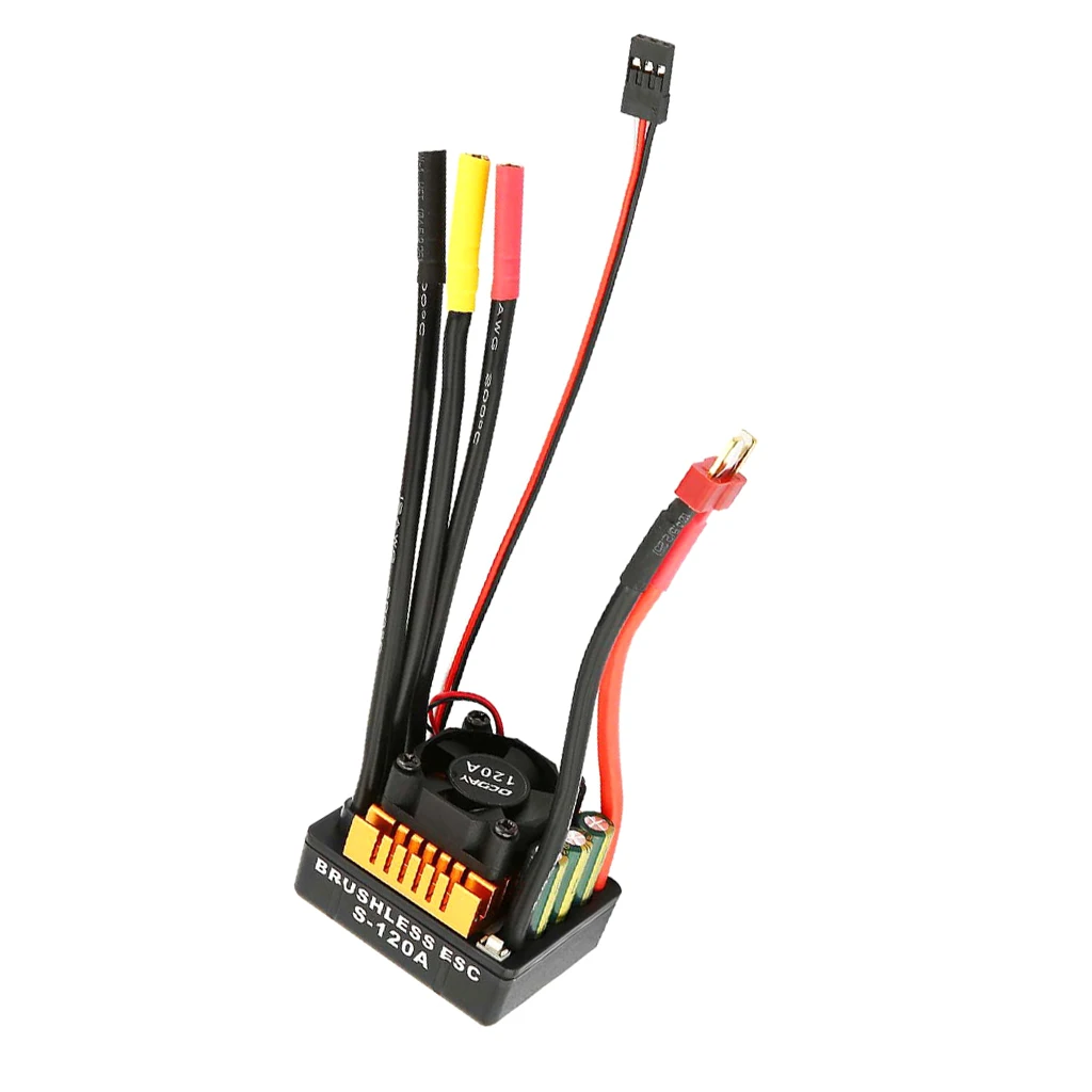 

Metal Waterproof 120A Brushless ESC Electric Speed Controller for 1/8 RC Car