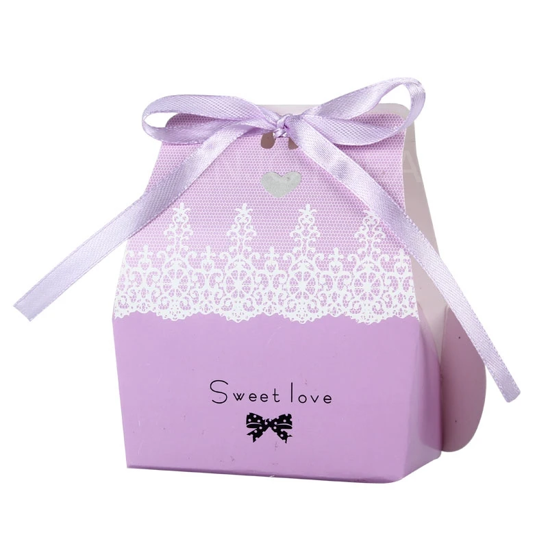 

10pcs Candy Paper Boxes for Wedding Party DIY Foldable Wedding Candies Box