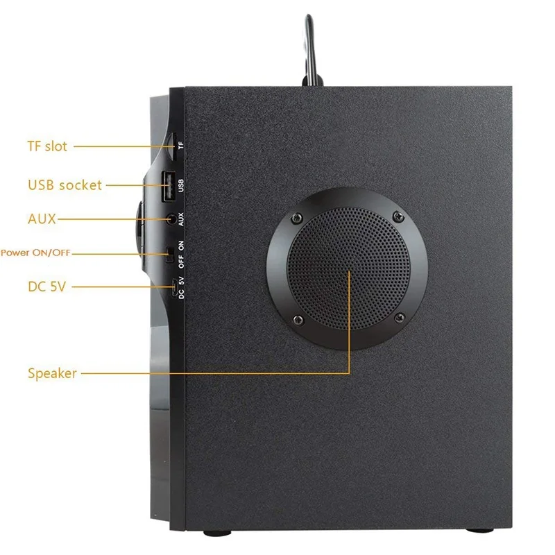 TOP Bluetooth Speaker 10W Subwoofer Heavy Bass Wireless Outdoor Speaker MP3 Player FM Radio TF Card for Party Phone Computer