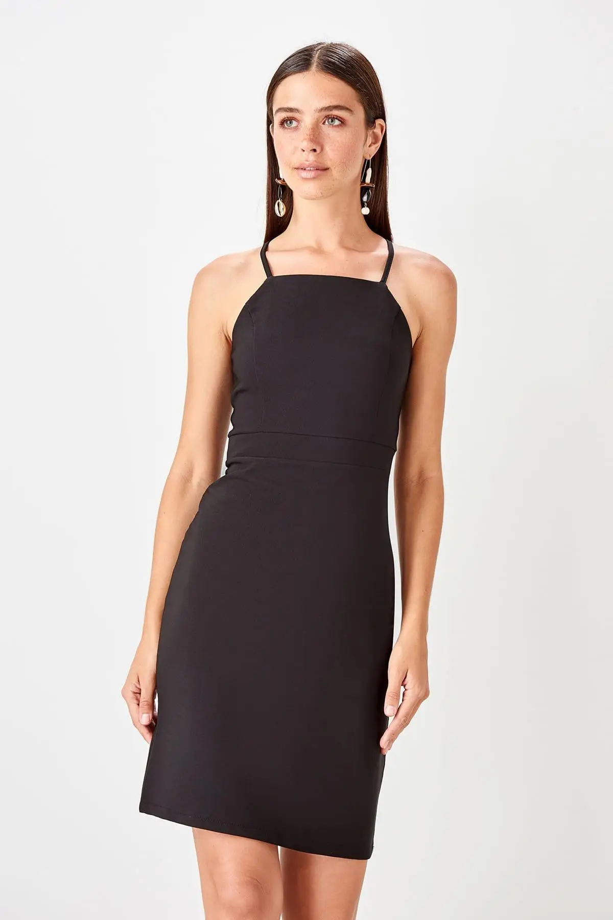 Trendyol Black Halter Dress TWOSS19EL0178
