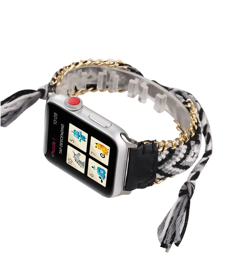 Тканый веревочный ремешок для apple watch 5, 4 ремешка, 44 мм, 40 мм, iwatch, 3 ремешка, 42 мм, 38 мм, браслет, ремешок для часов, ремешок для часов ручной работы, ремешок для часов 5