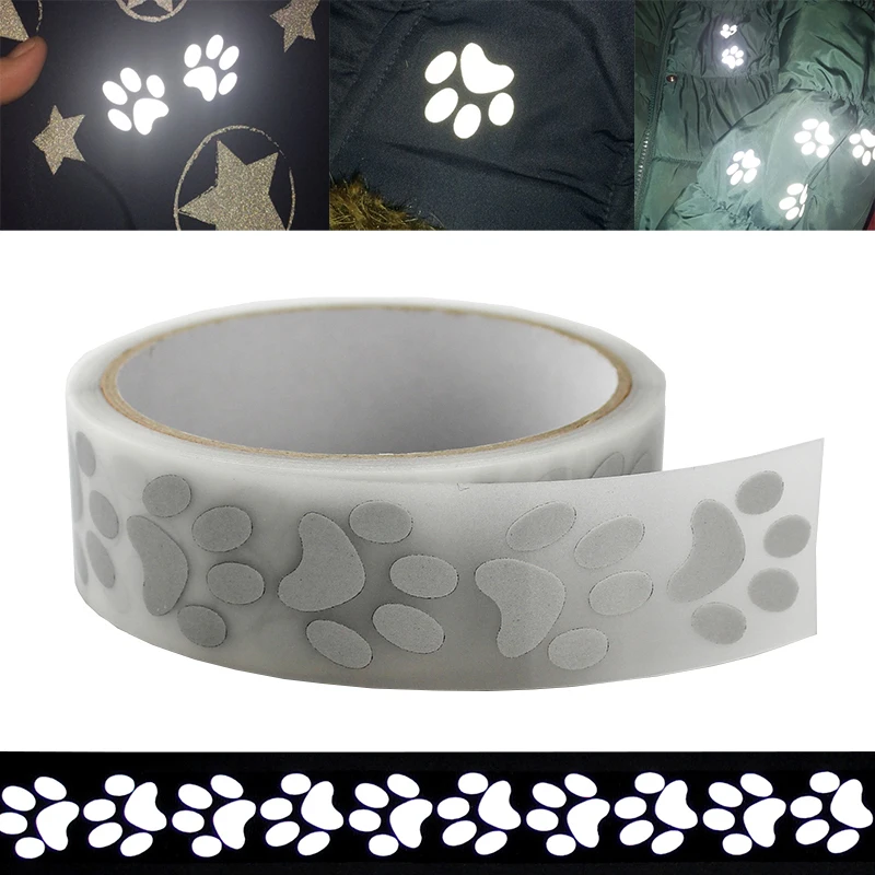 

High Visibility Safety Heat-transfer Vinyl Film DIY Silver Reflective Iron on Fabric Clothing Tape M20 25mm*1m