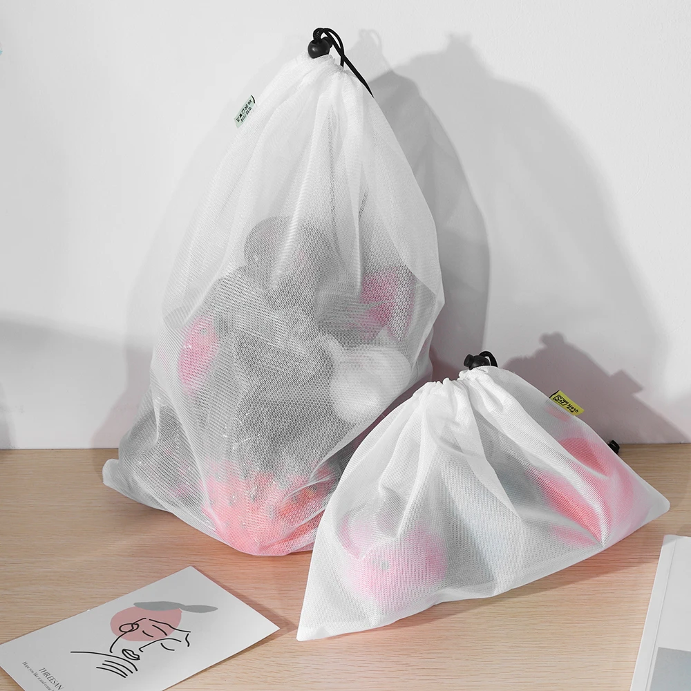 

3PCS Reusable Eco Friendly Vegetable Fruit Grocery Bags Mesh Bags Shopping Tools Washable Produce Bags for Kitchen Home & Living
