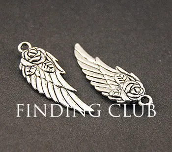 

30pcs Mini Angel Wings Charms Pendants connector charm DIY Metal Bracelet Necklace Jewelry Findings A706/A810