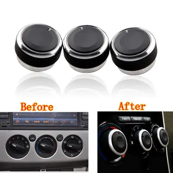 

3x Air Condition Heat Control Panel Switch Knob Buttons Cover Fit for Ford Focus 2 MK2 3 MK3 Mondeo Car Styling Accessories