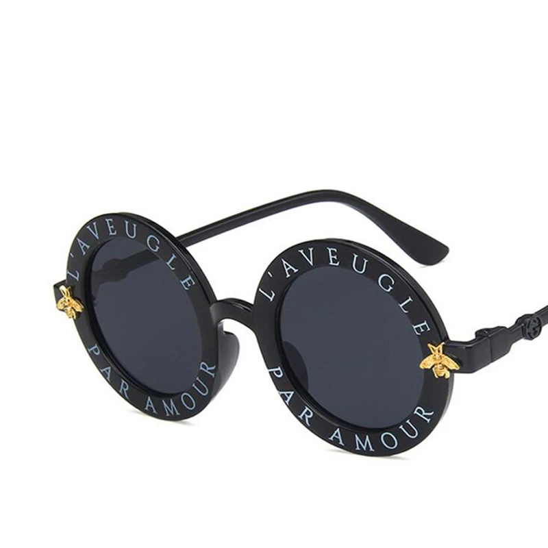 Стимпанк мультфильм детские солнцезащитные очки для мальчиков и девочек Роскошные винтажные детские солнцезащитные очки круглые солнцезащитные очки Oculos Feminino аксессуары - Цвет линз: black frame gray