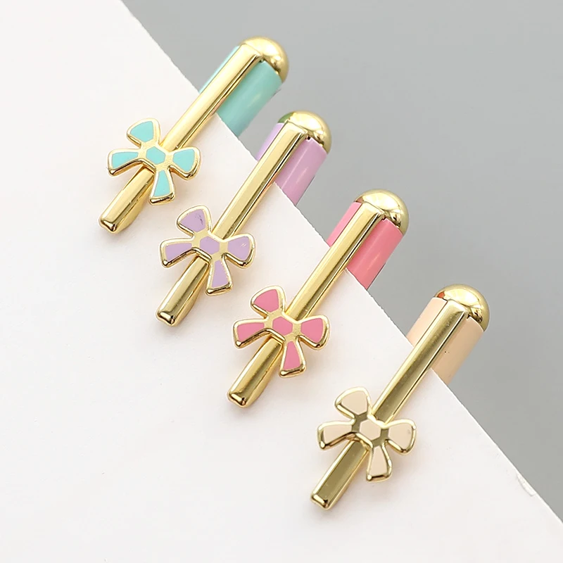 

1 pic Sweet neutral pin metal case candy color gold bow Gel Pen Ink Pen Promotional Gift Stationery School & Office Supply