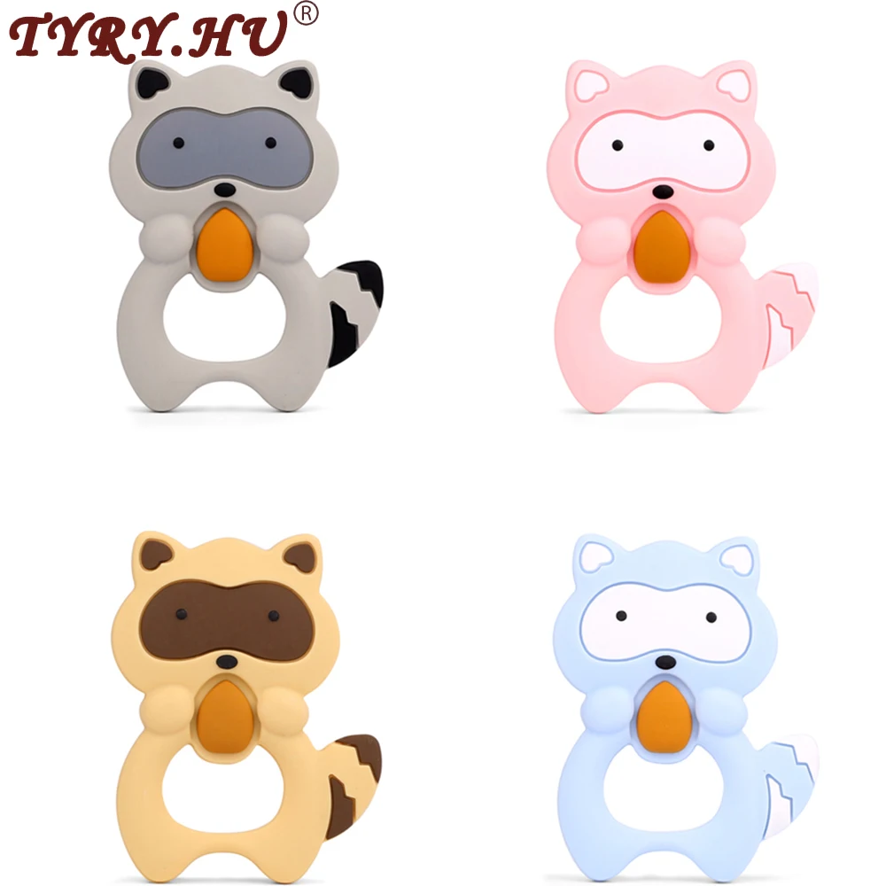 

TYRY.HU 1pc cute bear Baby Silicone Teether Cute Animal Teether Handmade DIY Necklace Pendant Baby Food GradeTeether Toys