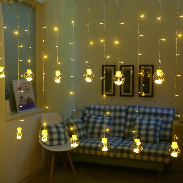 Wish Ball Globe Led String Lights Curtain Fairy Light Wish Ball Globe Led String Lights Curtain Fairy Light Backyard Patio Decorative Outdoor Garland Wedding