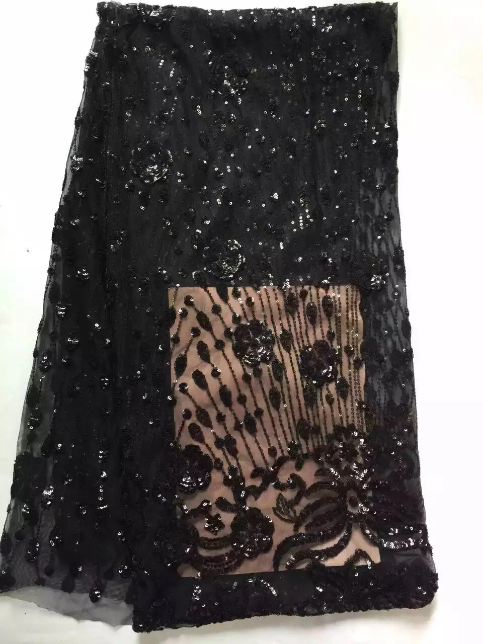 Embroiderd кружевной ткани hannah-10.17117 с блестками Красивая в нигерийском стиле