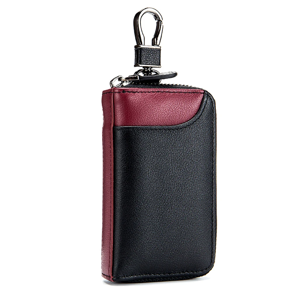 M-Yancy Genuine Leather Key Holder Zipper Wallet Waist Hanging Keychain Housekeeper Practical Car Remote Pass Card | Багаж и сумки