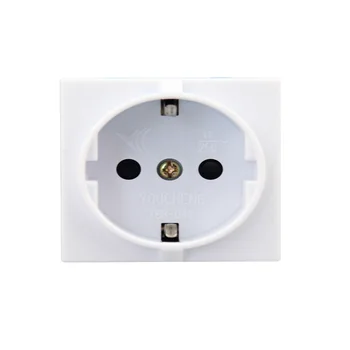 

2PCS 250V 16A 2P+E White PC Wall Power Germany Socket Part ,CE Marks,To Macth With Frame Freely