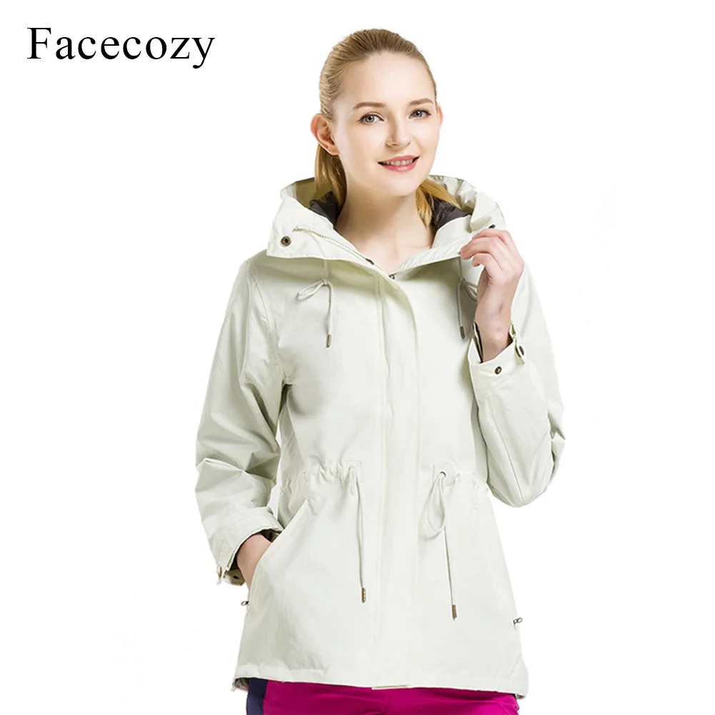 Facecozy, женские водонепроницаемые осенне-зимние походные куртки, уличные походные треккинговые ветровки, Женские флисовые пальто с капюшоном, Jaqueta