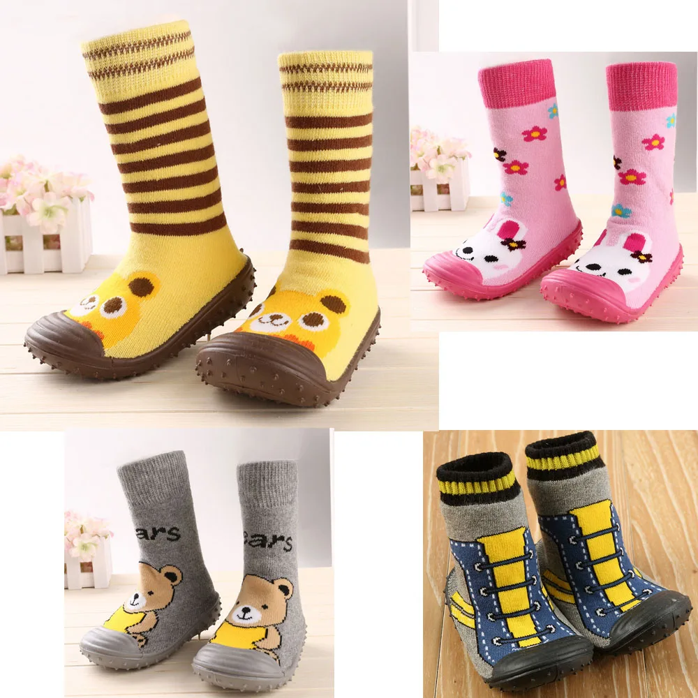 Baby Toddler Cartoon Indoor Shoes Socks Learning Walking Infant Baby ...