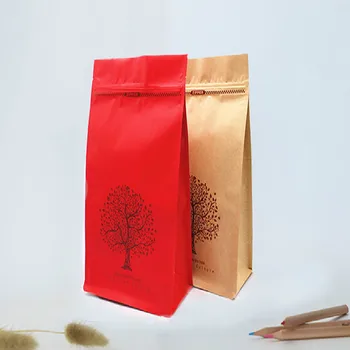 

10Pcs 18*30cm Tree Storage Bag Zip Lock Plastic Bags For Organizer Red/Kraft Paper Big Ziplock Storage Pack Bag