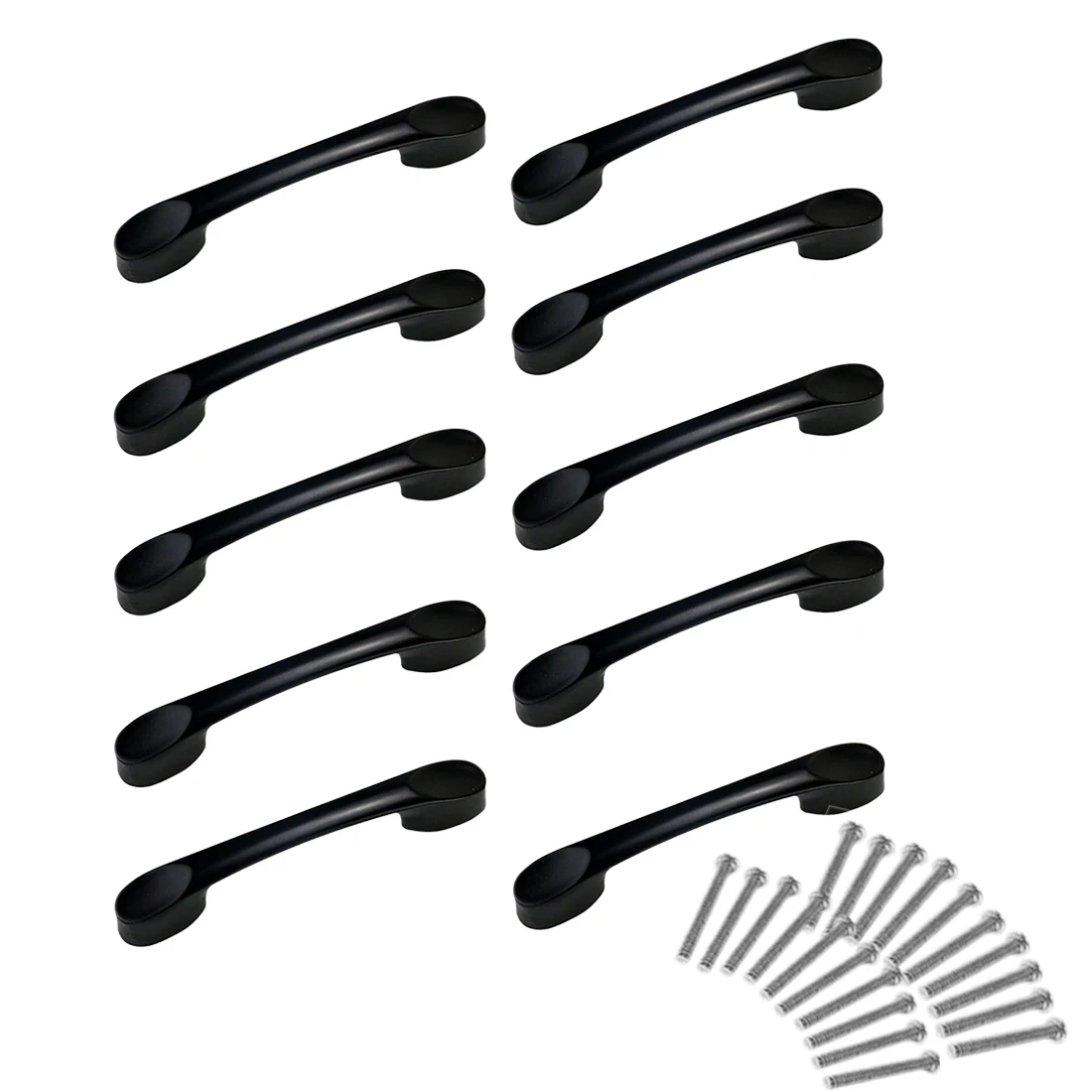 

10 Pcs Set 103mm Solid Thicken Zinc Alloy Furniture Handles Matted Drawer Door Kitchen Cabinet Hardware Pull Handle - Black