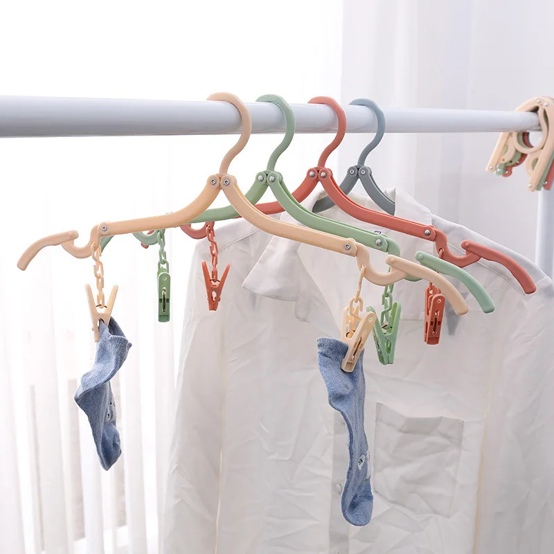 4 Colors Plastic Clothes Pegs Laundry Hanging Pins Clips Portable Folding Hanger Household Clothespins Drying Rack Holder