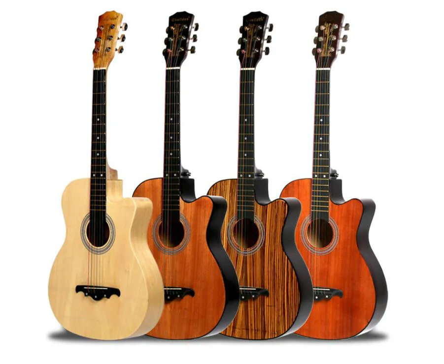 

Acoustic Guitar 38 Mahogany Featured Elm Sapele Zebra Wood Beginners Getting Started Guitar Practice free shipping