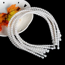 Дешевые Принцесса Стразы ободок на голову с жемчугом головной убор повязки на голову украшения для волос Металлические кристаллы невесты головные уборы