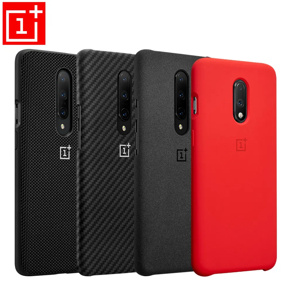 Oneplus 7 Pro Чехол Oneplus 7 Силиконовый красный чехол Официальный сток песчаник черный кевлар Karbon