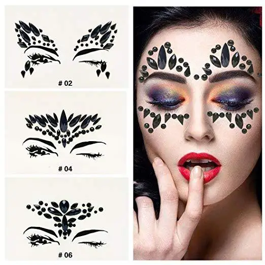 Многокомпонентные вечерние Временные татуировки украшения фестиваль драгоценные камни стразы Вспышка татуировки боди-арт стикер Красота Макияж инструмент - Цвет: 022