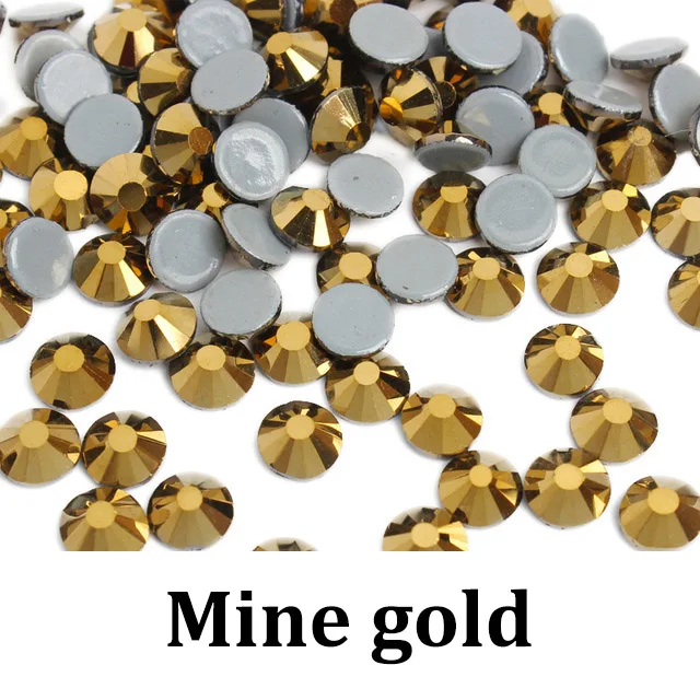 Mine gold SS6-SS30 упаковка Высокое качество исправление стразы А++ хрустальные камни используется для Аксессуары для одежды украшения - Цвет: Mine gold