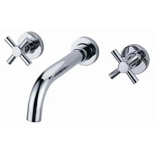 

New Modern Bathroom Wall Mount Widespread Double Handle Faucet basin faucet Chrome 2 Handles,Twin Cross Handle Sink Faucet