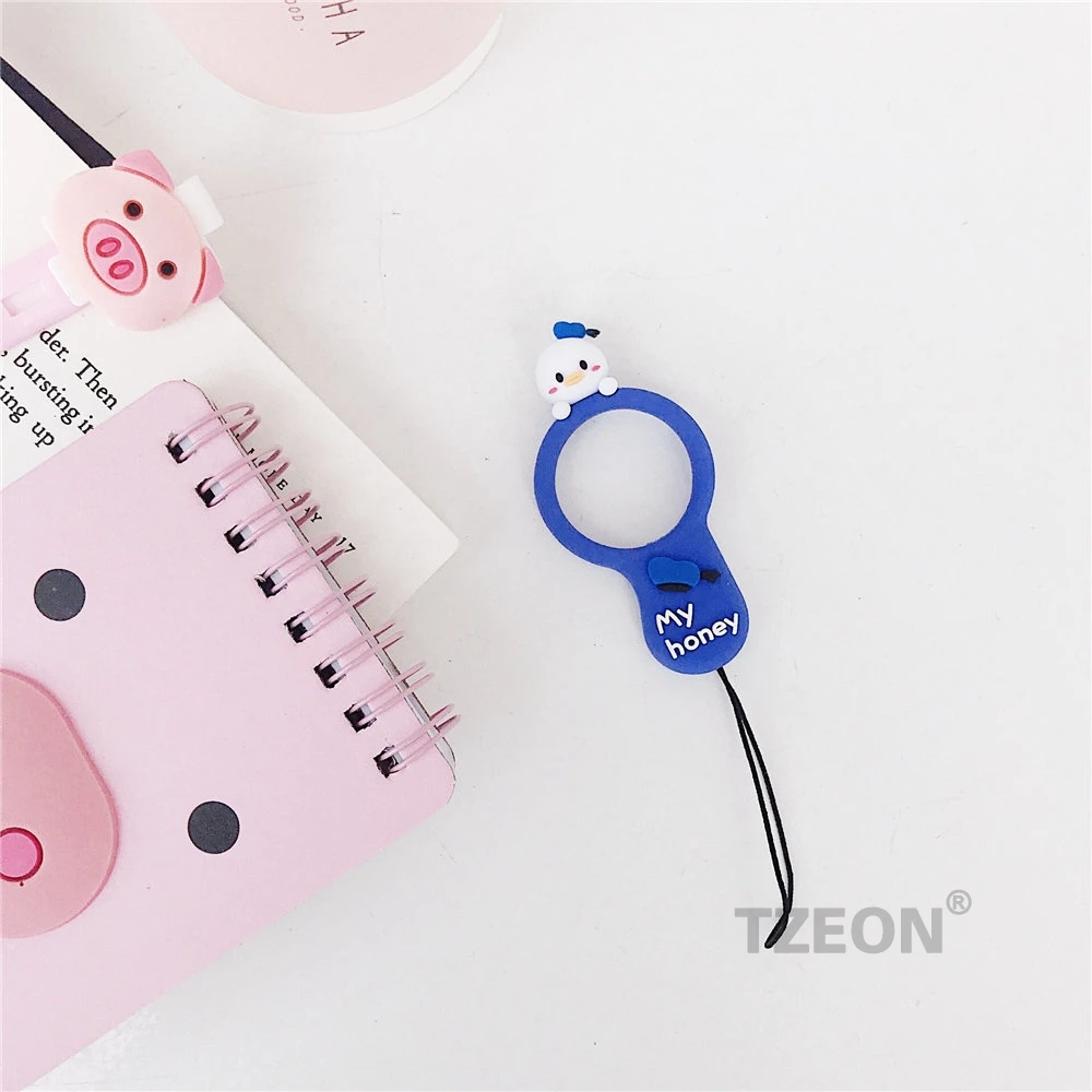 5 Kwaii милый ремешок для телефона кольцо для ключей коробка силиконовая Петля уникальный мягкий Универсальный ремешок для пальца Красивая подвеска для iPhone - Цвет: 5