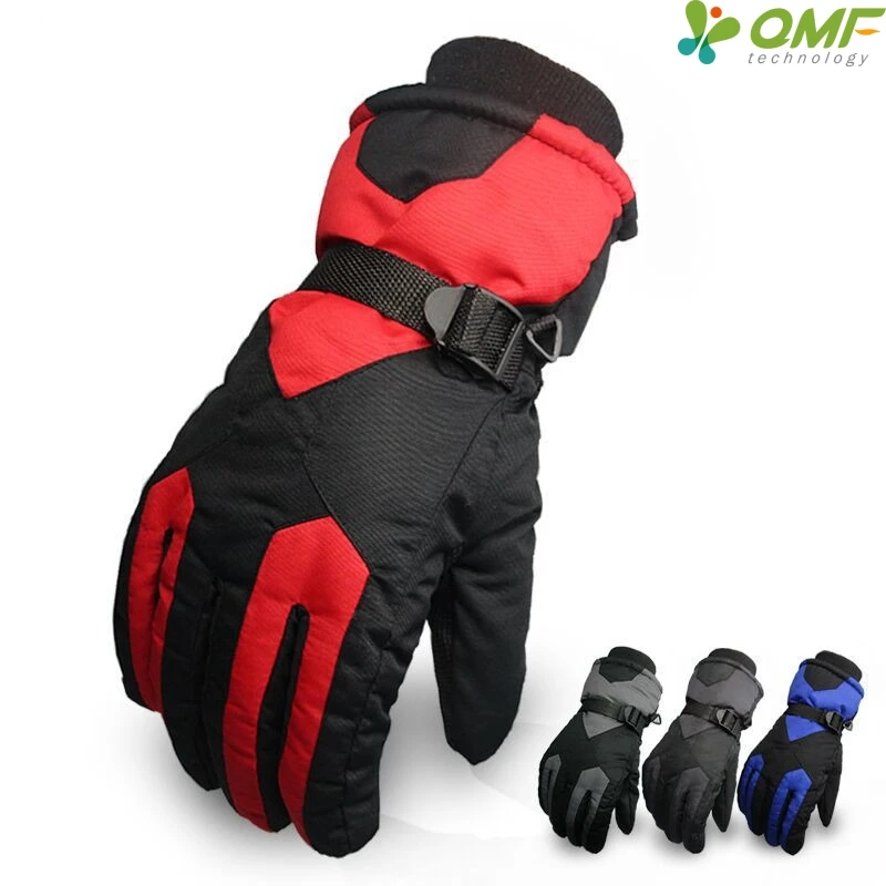 Red Waterproof Insulated Skiing Gloves Men's Anti slip Warm