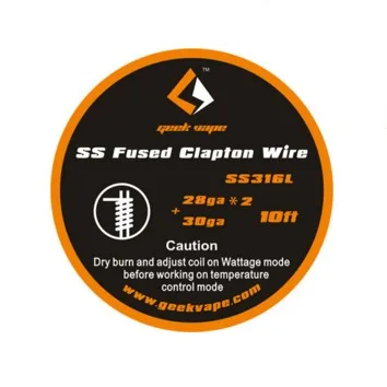 

GeekVape Fused Clapton SS316 Tape Wire (28GA*2/Paralleled + 30GA) for DIY electronic cigarette tank coil accessory