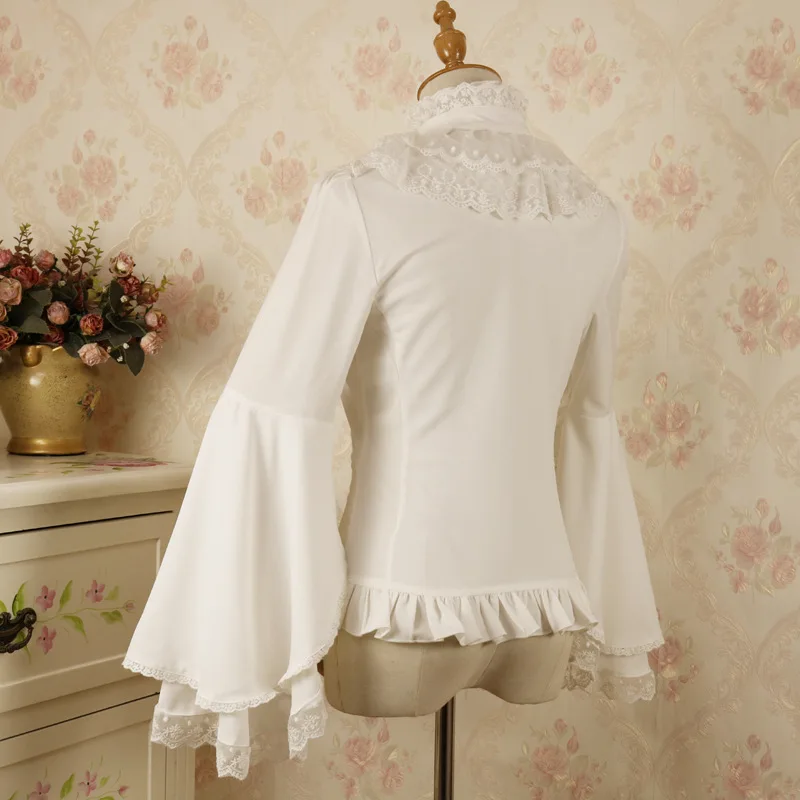 Gothic Style Women Lolita Blouse Long Sleeve Lace