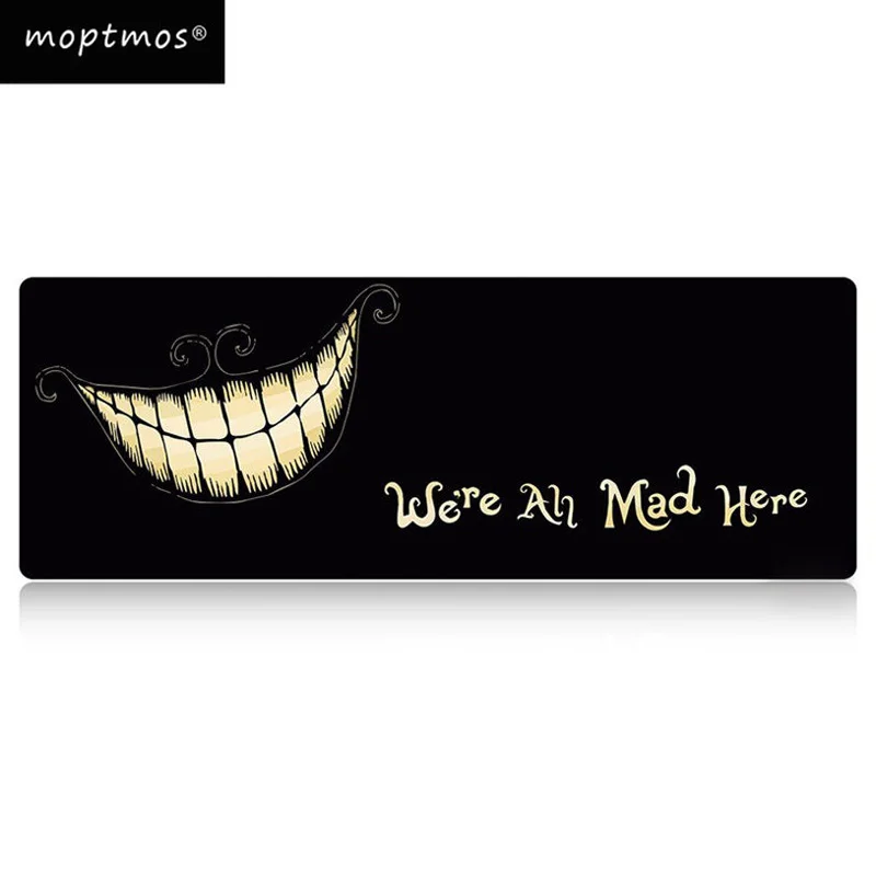 

Extended Gaming Mouse Pad Non-Slip Water-Resistant Rubber Base Cloth Computer Mouse Mat For Gamer-we are all mad here