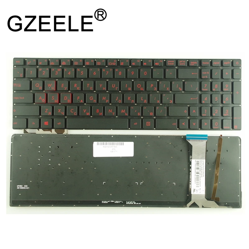 GZEELE Новый Русский RU Клавиатура с подсветкой для ASUS ZX50JX ZX50VW ZX50VX ZX70VW ZX70 ZX70V FX-PRO6300 PRO6700 FX-PLUS 4200 RU черный