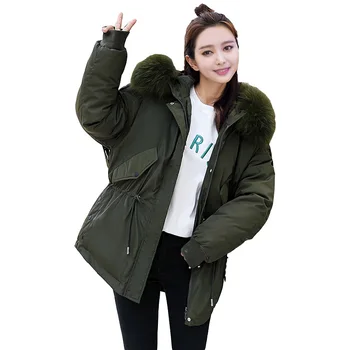 

TYJTJY Hooded Faux Fur Collar Parka Mujer 2020 Casual Loose Winter Jacket Women Thick Warm Coat Female Padded Overcoats