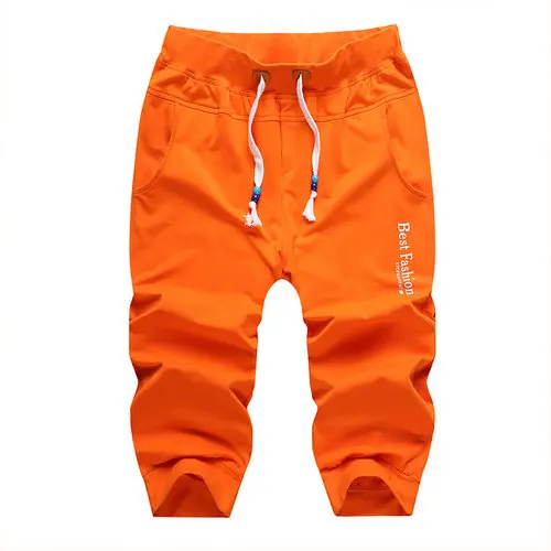 Прямая модные с принтом бермуды masculina хлопковые мужские короткие штаны спортивные штаны 4 цвета M-5XL CCL148 - Цвет: orange asian size