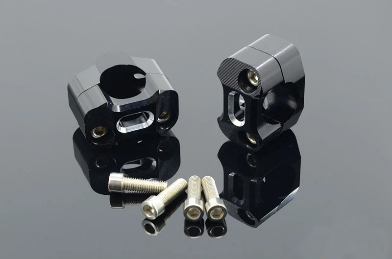 Black Пара мотоциклов 7/" 22 мм до 1-1/8" 28 мм крепление зажима руля для жира бар Honda Yamaha Suzuki Kawasaki велосипед грязи велосипед ямы - Цвет: Black