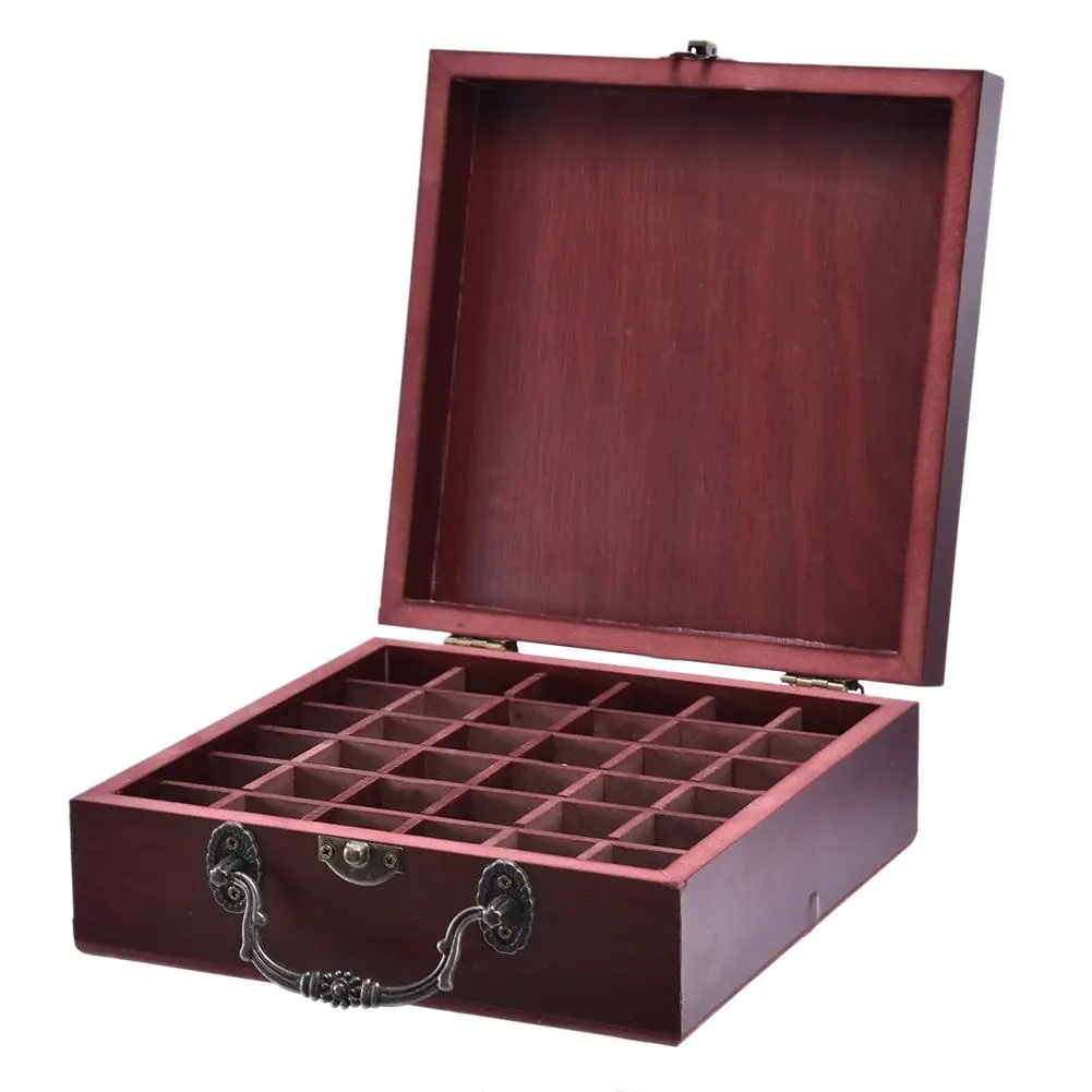 

1pc wood box oil wooden box for essential oilsl Storage Box Storage Packages 19.5x19.5x7.5cm caixa de madeira oleos essenciais