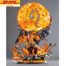 22.83Statue ONE PIECE Bust Portgas.D.Ace The Straw Hat Pirates With LED Light GK Action Figure Toy 58CM BOX D903 model fans in stock ls one piece fighting kuma gk resin statue contain led light toy figure for collection