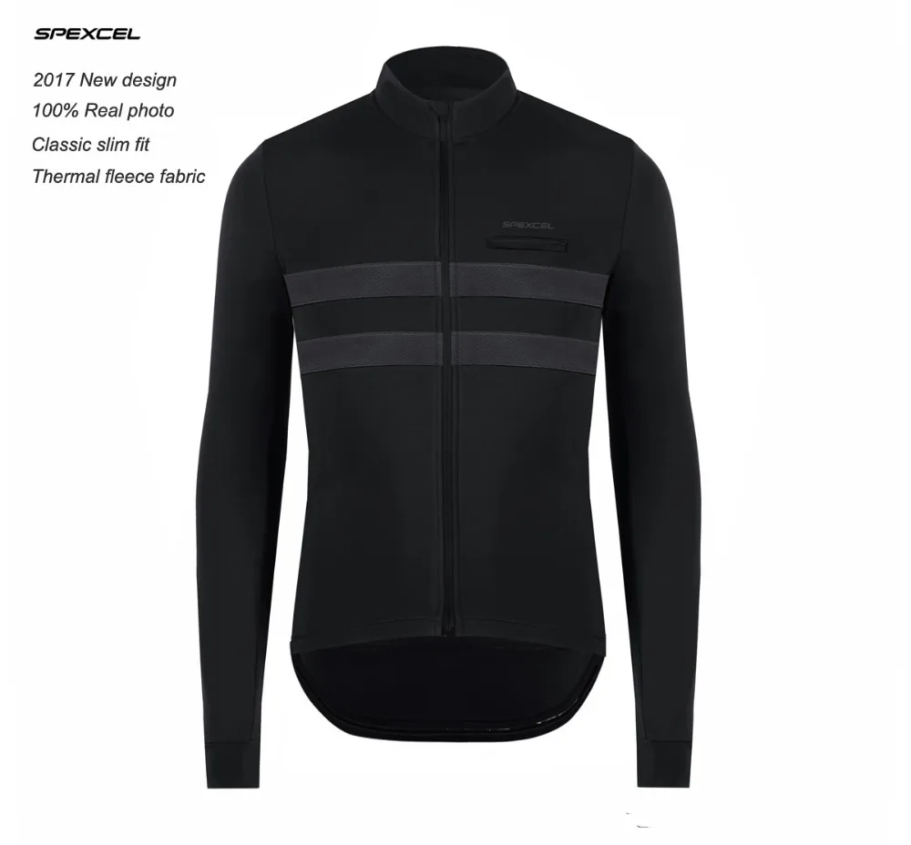 

SPEXCEL NEW men's Winter long sleeveThermal fleece Cycling Jersey reflective stripe for low light ride Cycling Clothing