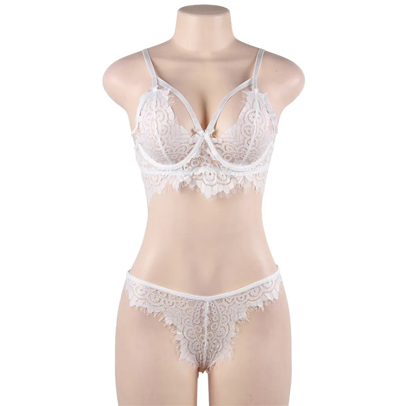Comeonlover, белое, черное нижнее белье, кружево, Conjunto De Ropa, интерьер, Лидер продаж, комплект из бюстгальтера и стрингов, новое нижнее белье для порно RI80835 - Цвет: White bra set