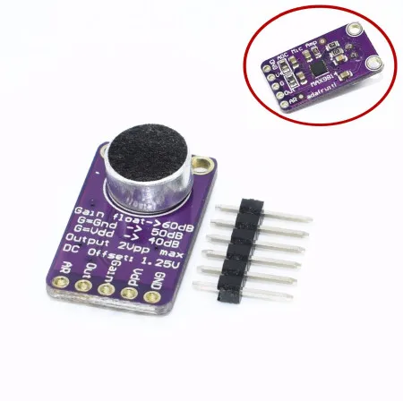 

Electret Microphone Amplifier Stable MAX9814 module Auto Gain Control