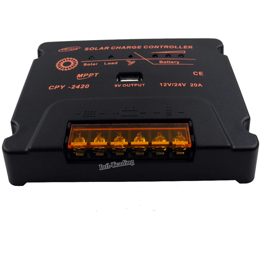 12 V/24 V 20A MPPT Солнечный контроллер заряда Интеллектуальный регулятор батареи с