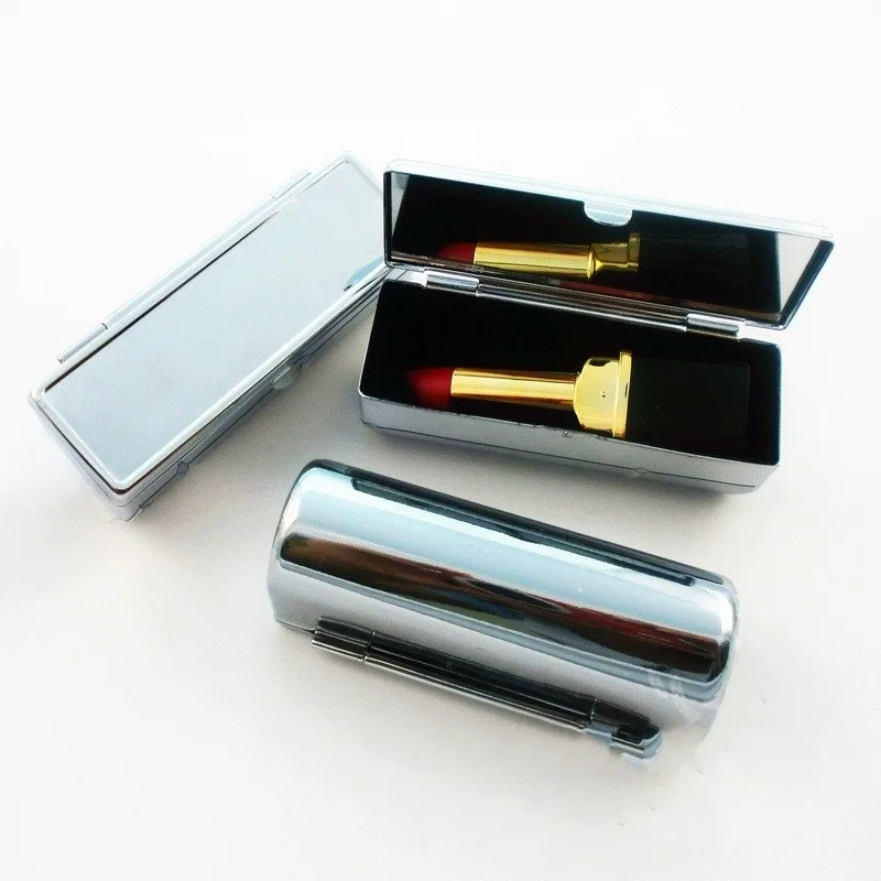 200 шт. пустой Металл Lip stick коробка таблетки случаи держатель внутри с зеркалом Personlized логотип подарок