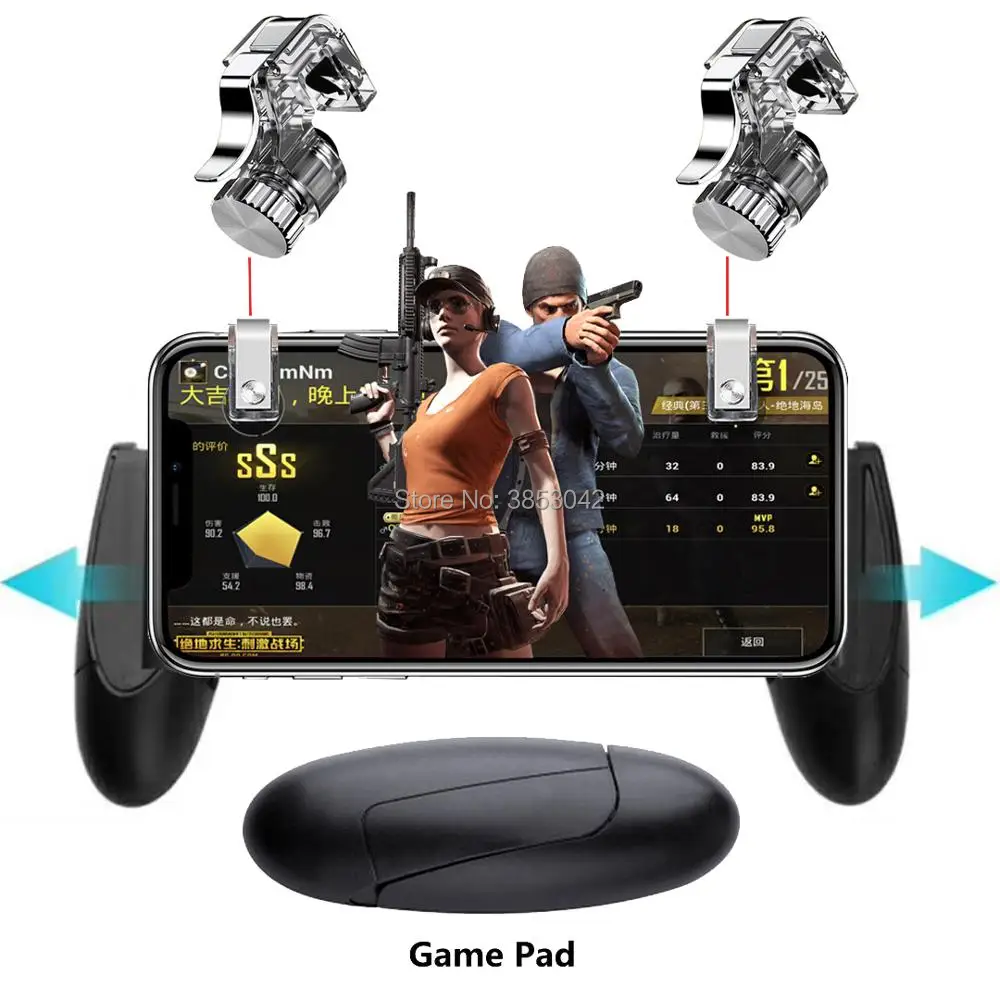 

PUBG Mobile Game Phone Gamepad Controller Gaming Joystick Trigger Fire Button Aim Key Shooter Game Pad Handle Stand