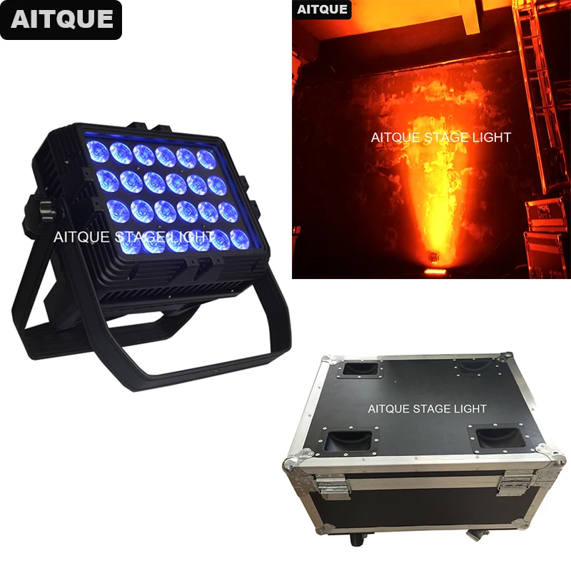 

12pcs/CASE Waterproof led wall uplight 24x18w led wash lights outdoor building rgbwa uv led city color light flight case