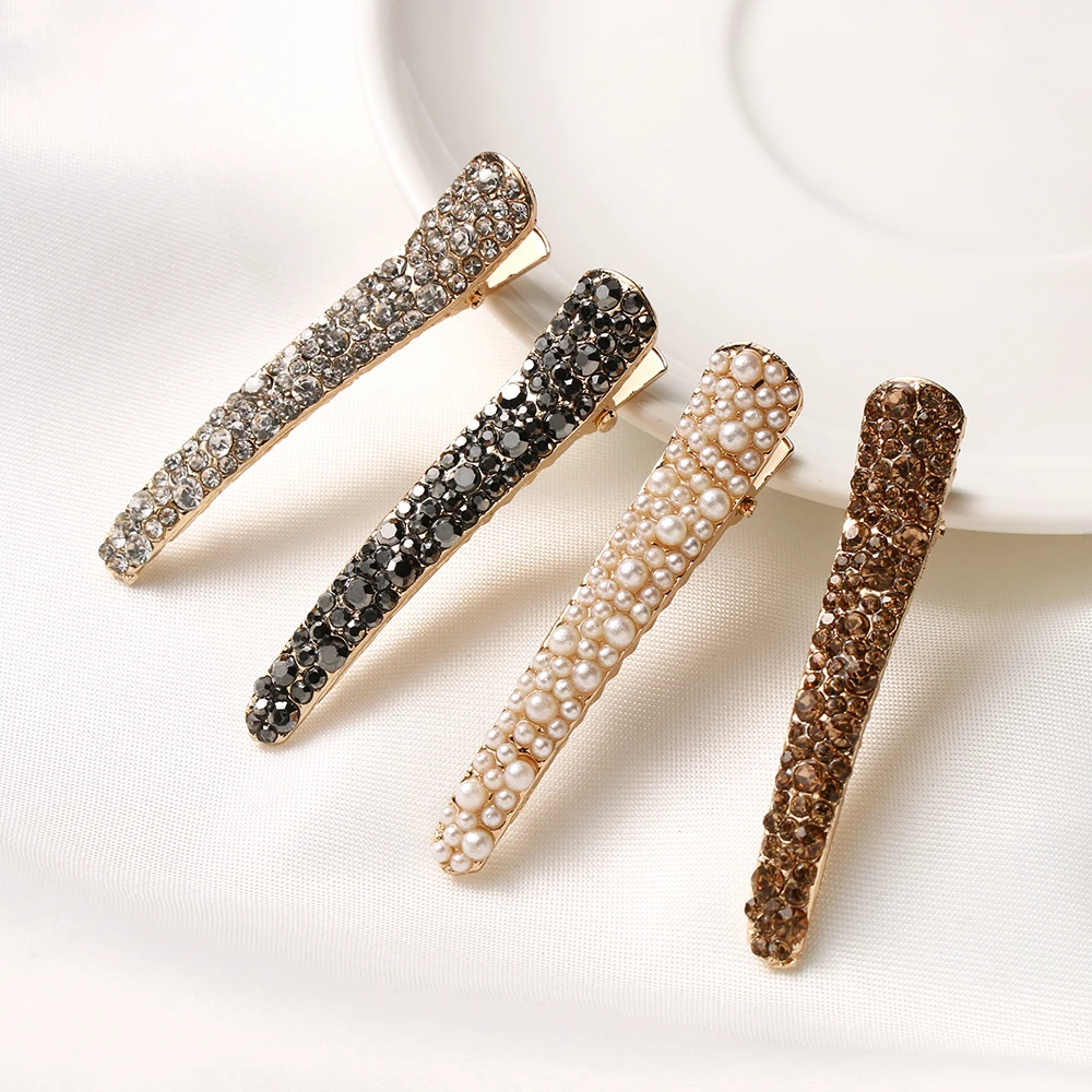 

1Pcs Crystal Hairpins Headwear for Women Girls Rhinestone Hair Clips Pins Barrette Styling Tools Accessories For Female 4 Colors