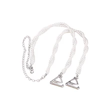 Двухслойные жемчужины декоративные лямки бюстгальтера шеи Висячие регулируемый съемный элегантный бюстгальтер ремешок Замена для бюстгальтера Топы платье