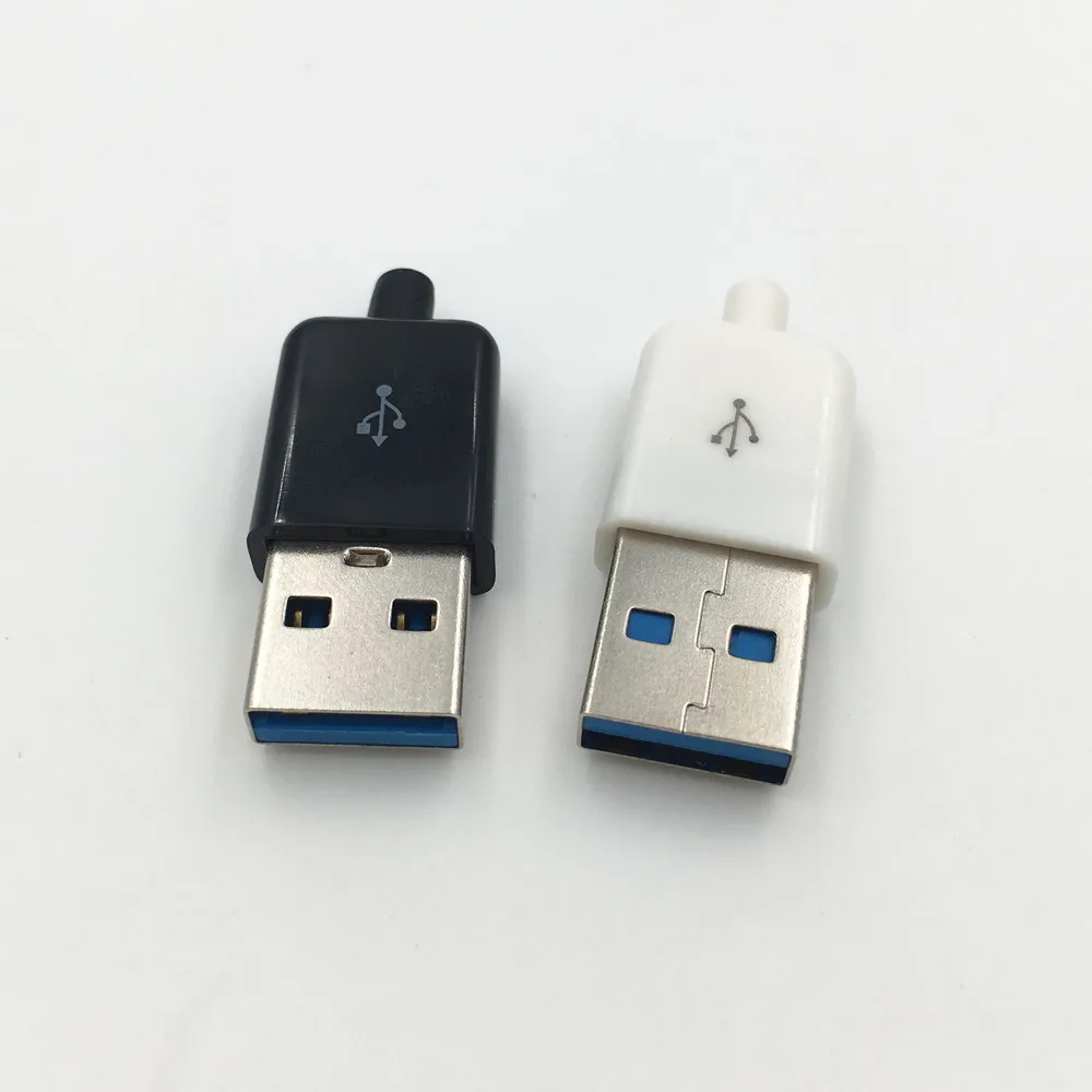 2 комплекта DIY USB 3,0 штекер 4Pin тип сварки разъем 3 в 1 разъем пайки адаптер Белый Черный